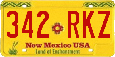 NM license plate 342RKZ