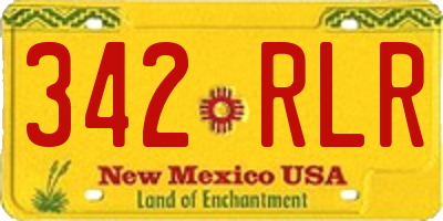 NM license plate 342RLR