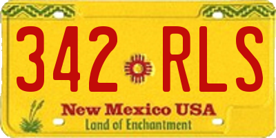 NM license plate 342RLS