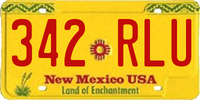 NM license plate 342RLU