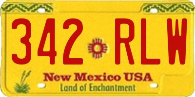 NM license plate 342RLW