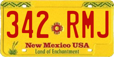 NM license plate 342RMJ