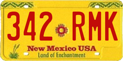 NM license plate 342RMK