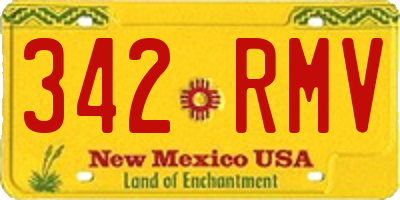NM license plate 342RMV