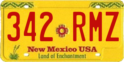 NM license plate 342RMZ