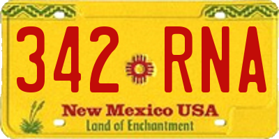NM license plate 342RNA
