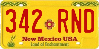 NM license plate 342RND