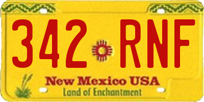 NM license plate 342RNF