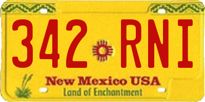 NM license plate 342RNI