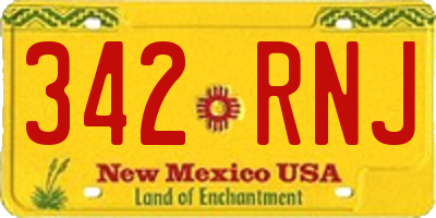 NM license plate 342RNJ