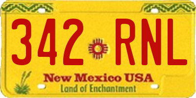 NM license plate 342RNL