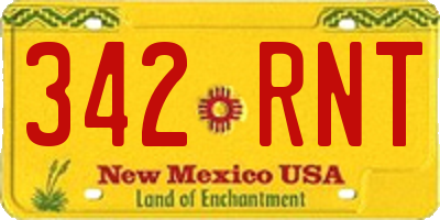 NM license plate 342RNT