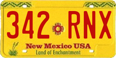 NM license plate 342RNX