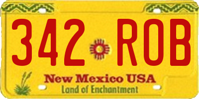 NM license plate 342ROB