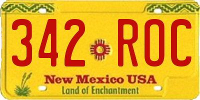 NM license plate 342ROC
