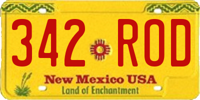NM license plate 342ROD