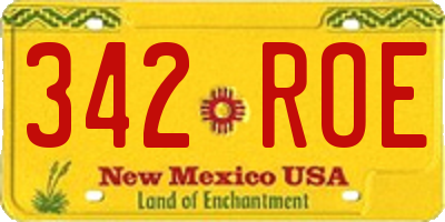 NM license plate 342ROE