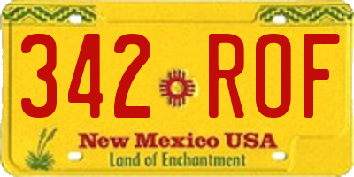 NM license plate 342ROF