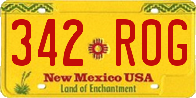 NM license plate 342ROG