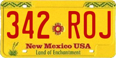 NM license plate 342ROJ