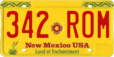 NM license plate 342ROM