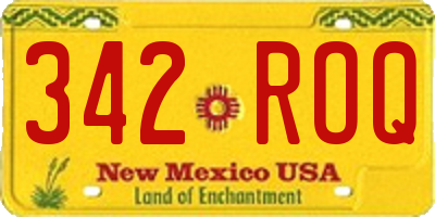 NM license plate 342ROQ