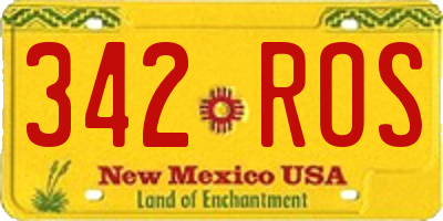 NM license plate 342ROS