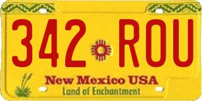 NM license plate 342ROU