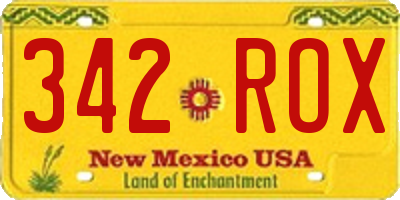 NM license plate 342ROX