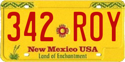 NM license plate 342ROY