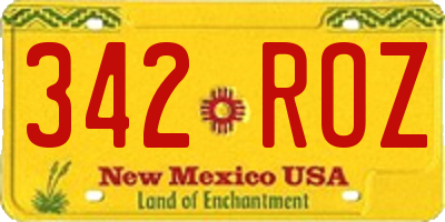 NM license plate 342ROZ