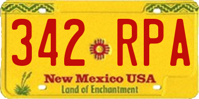 NM license plate 342RPA