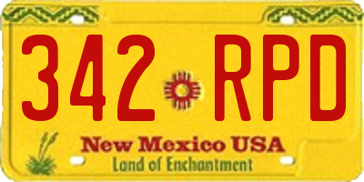 NM license plate 342RPD