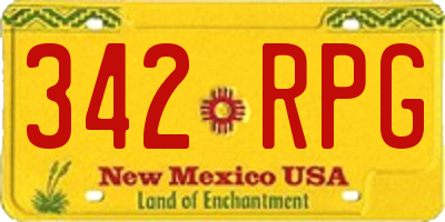 NM license plate 342RPG