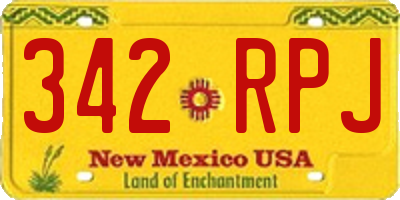 NM license plate 342RPJ