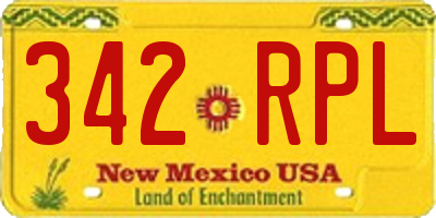NM license plate 342RPL