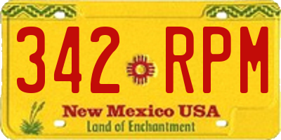 NM license plate 342RPM