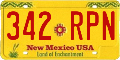 NM license plate 342RPN