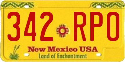 NM license plate 342RPO