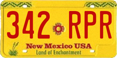 NM license plate 342RPR
