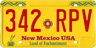 NM license plate 342RPV
