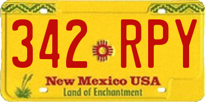 NM license plate 342RPY