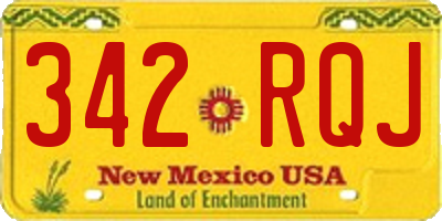 NM license plate 342RQJ
