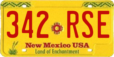 NM license plate 342RSE