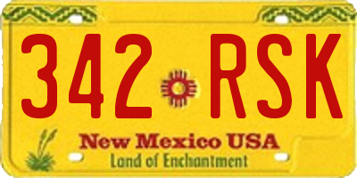 NM license plate 342RSK