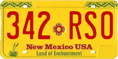 NM license plate 342RSO