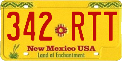 NM license plate 342RTT