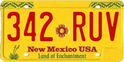 NM license plate 342RUV
