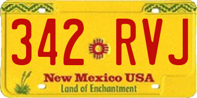 NM license plate 342RVJ