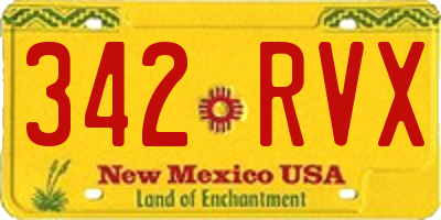 NM license plate 342RVX